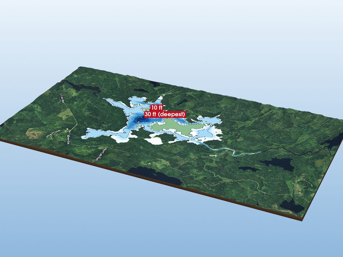 Depth map of Eltrut Lake
