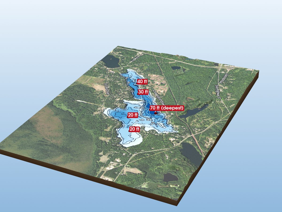 Depth map of Ely Lake