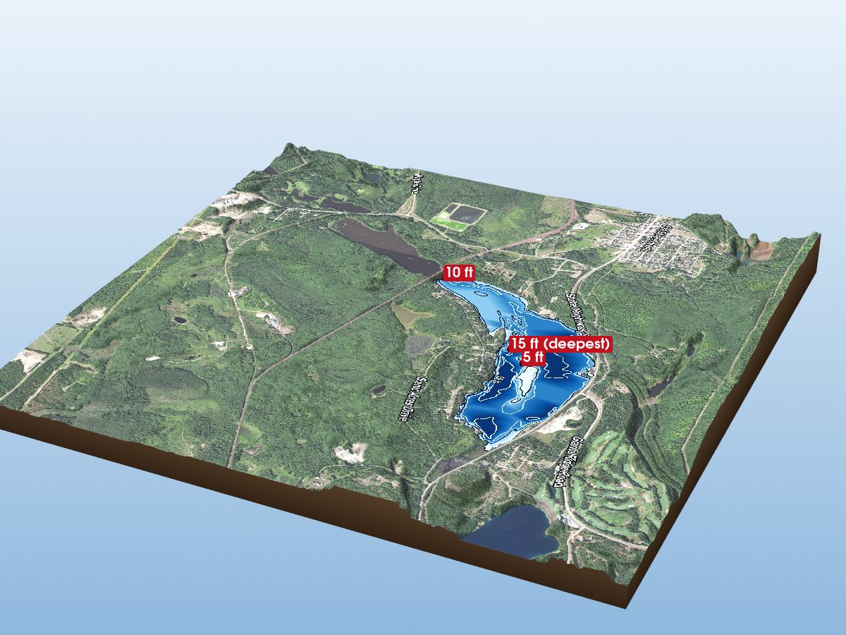 Depth map of Embarrass Lake