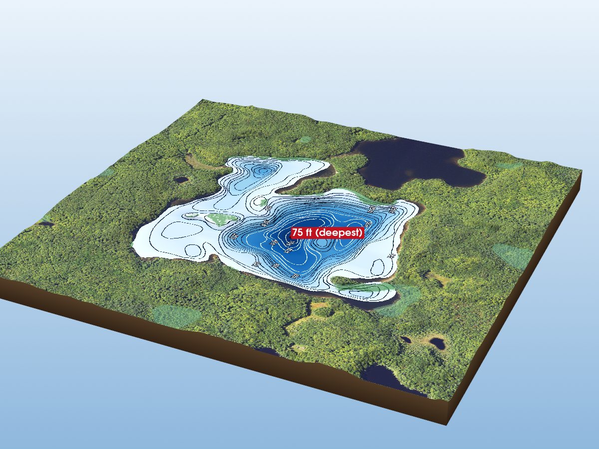 Depth map of Emeline Lake