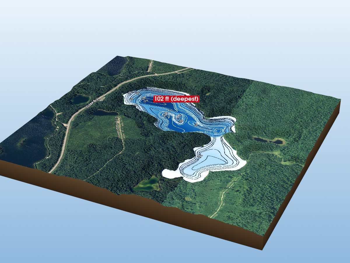 Depth map of Emerald Lake (lac Emerald)