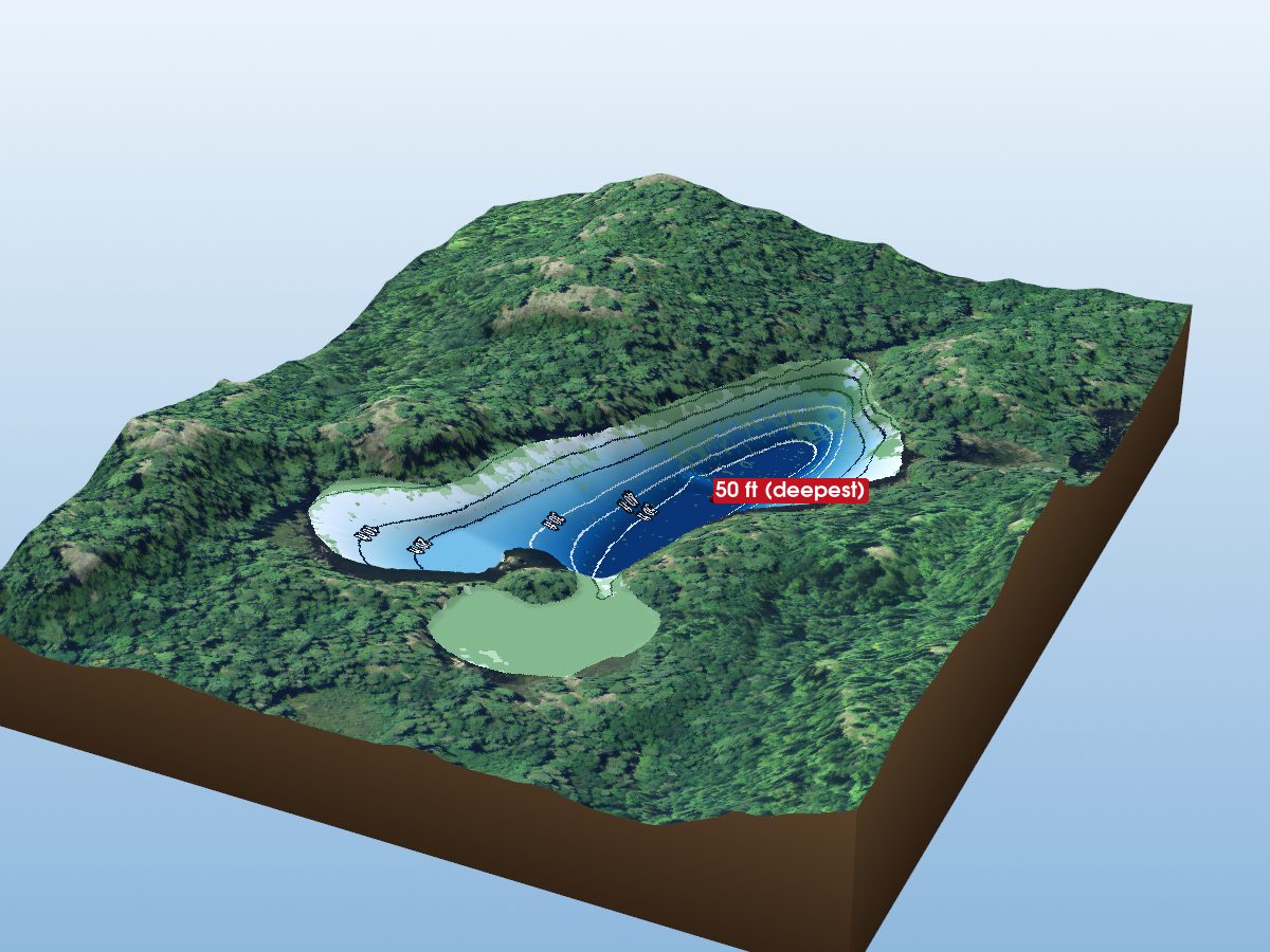 Depth map of Emily Murphy Lake
