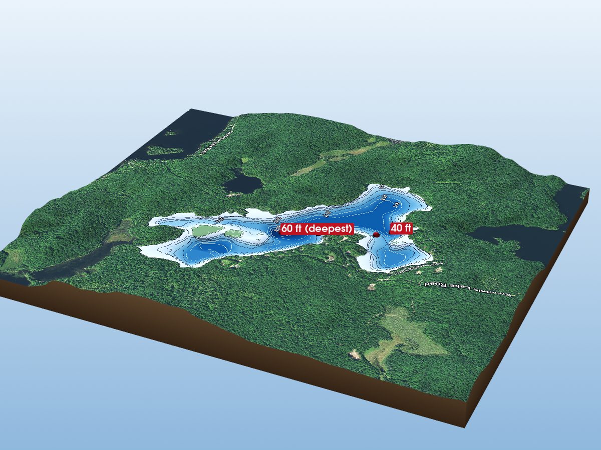 Depth map of Emsdale Lake