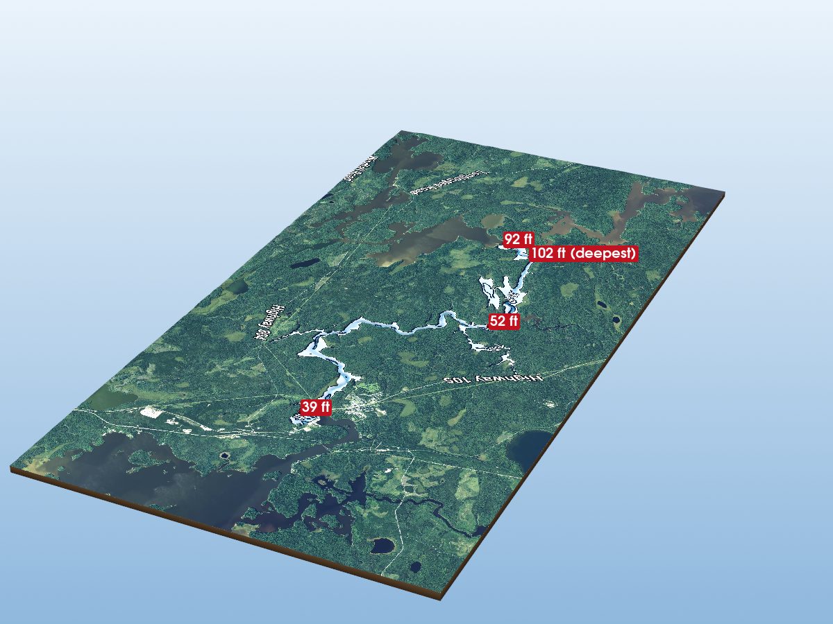 Depth map of English River