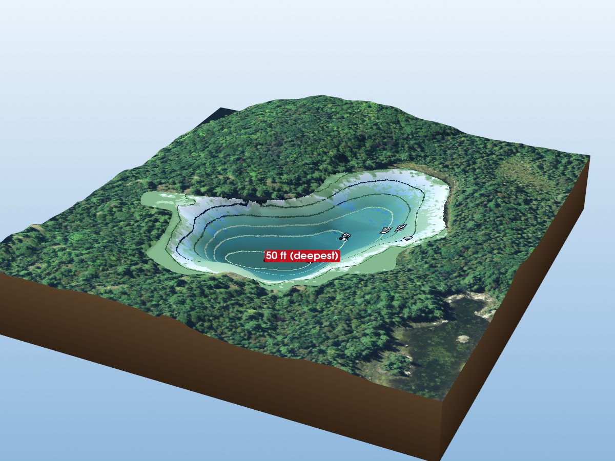 Depth map of Eshenroder Lake