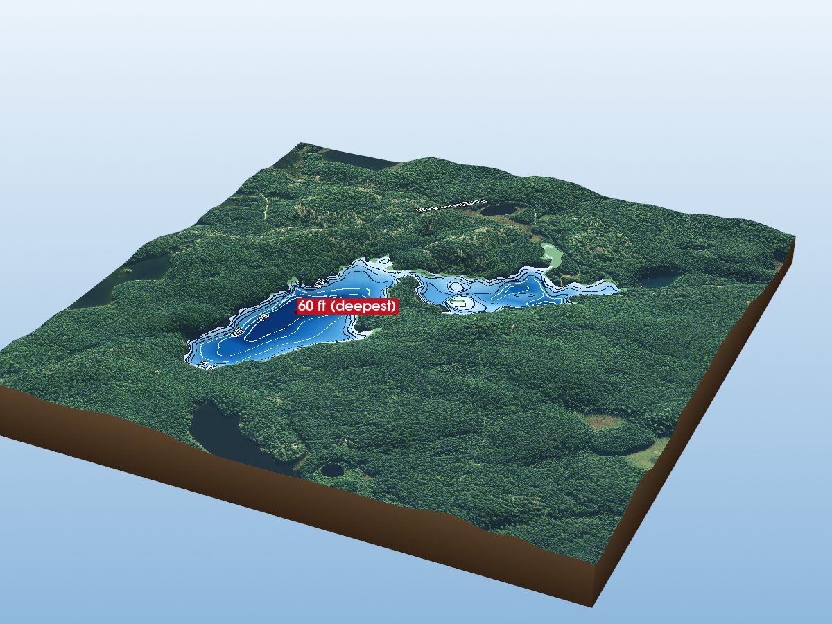 Depth map of Esker Lake