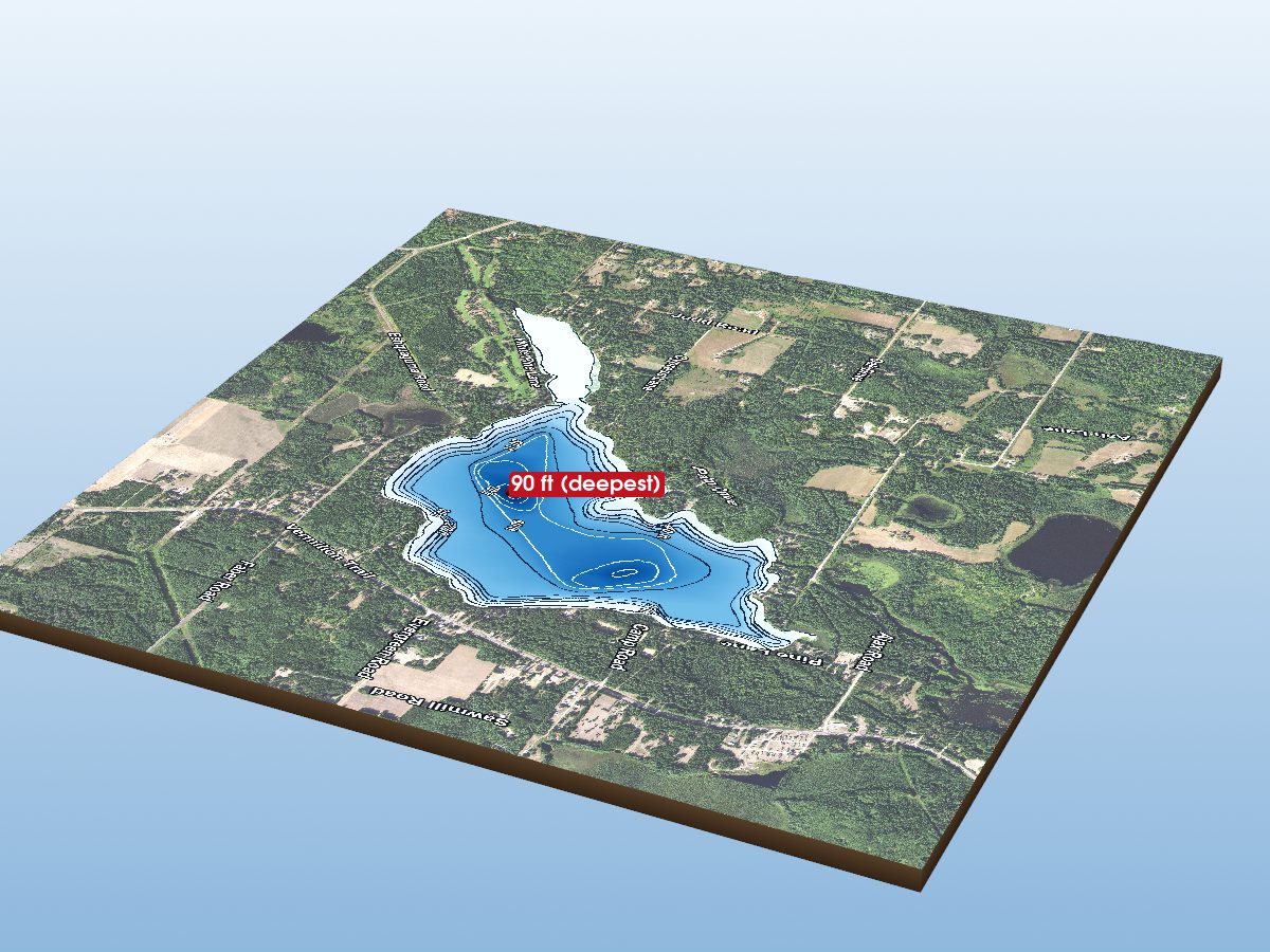 Depth map of Esquagama Lake