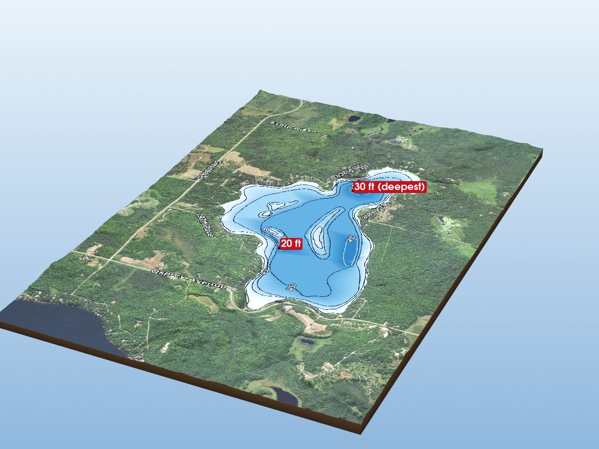 Depth map of Esquagamah Lake