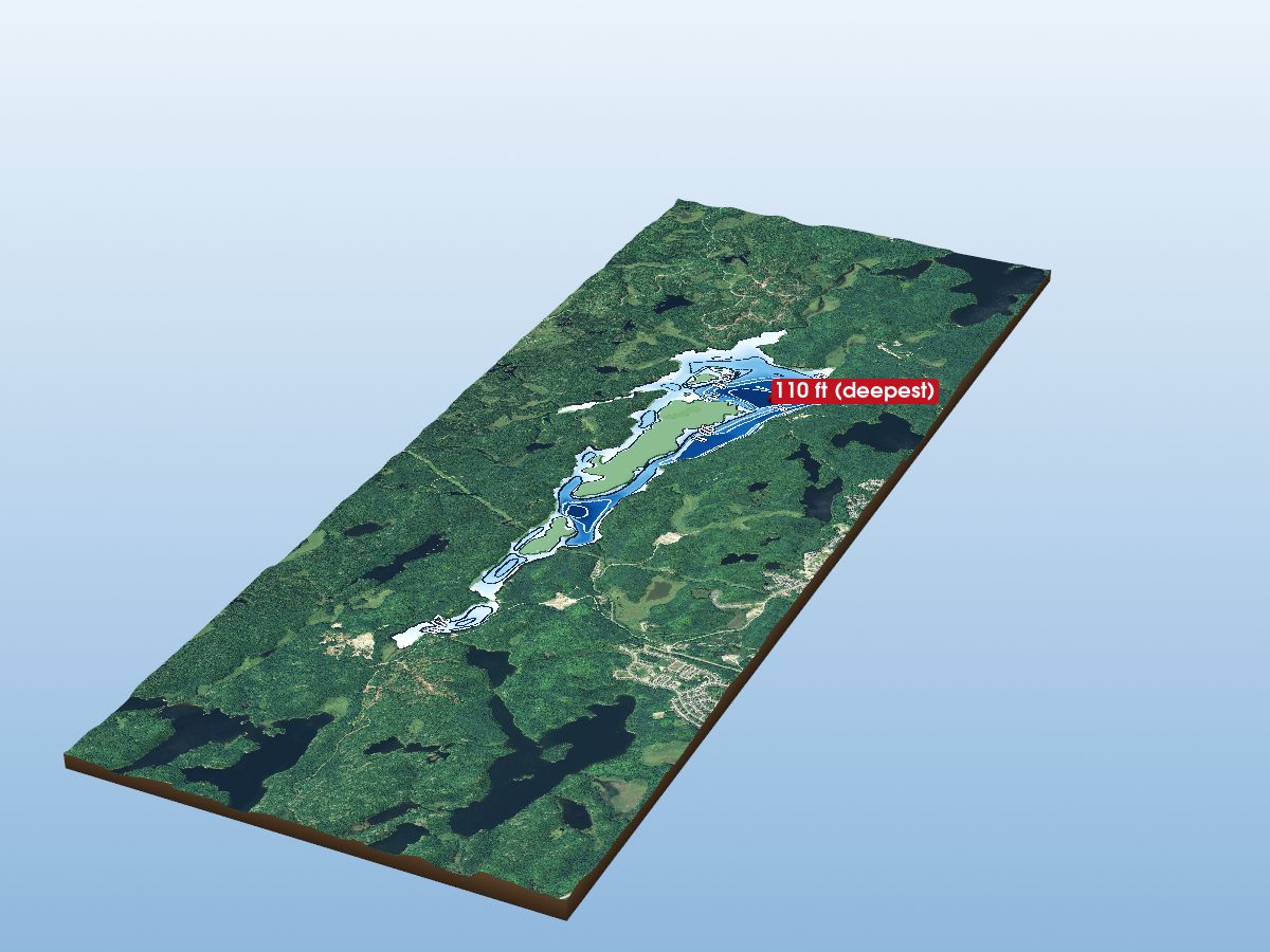 Depth map of Esten Lake