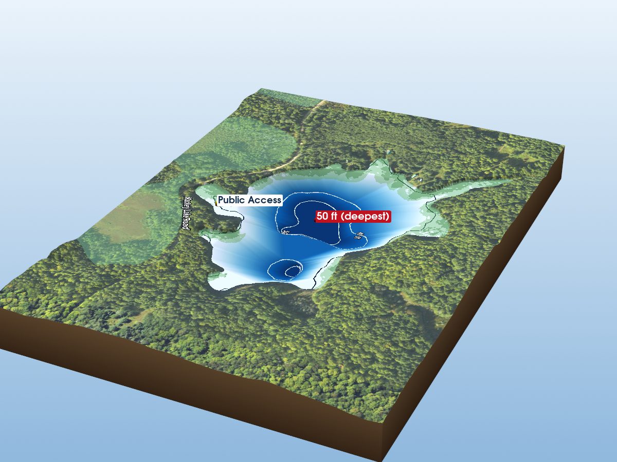 Depth map of Estes Lake