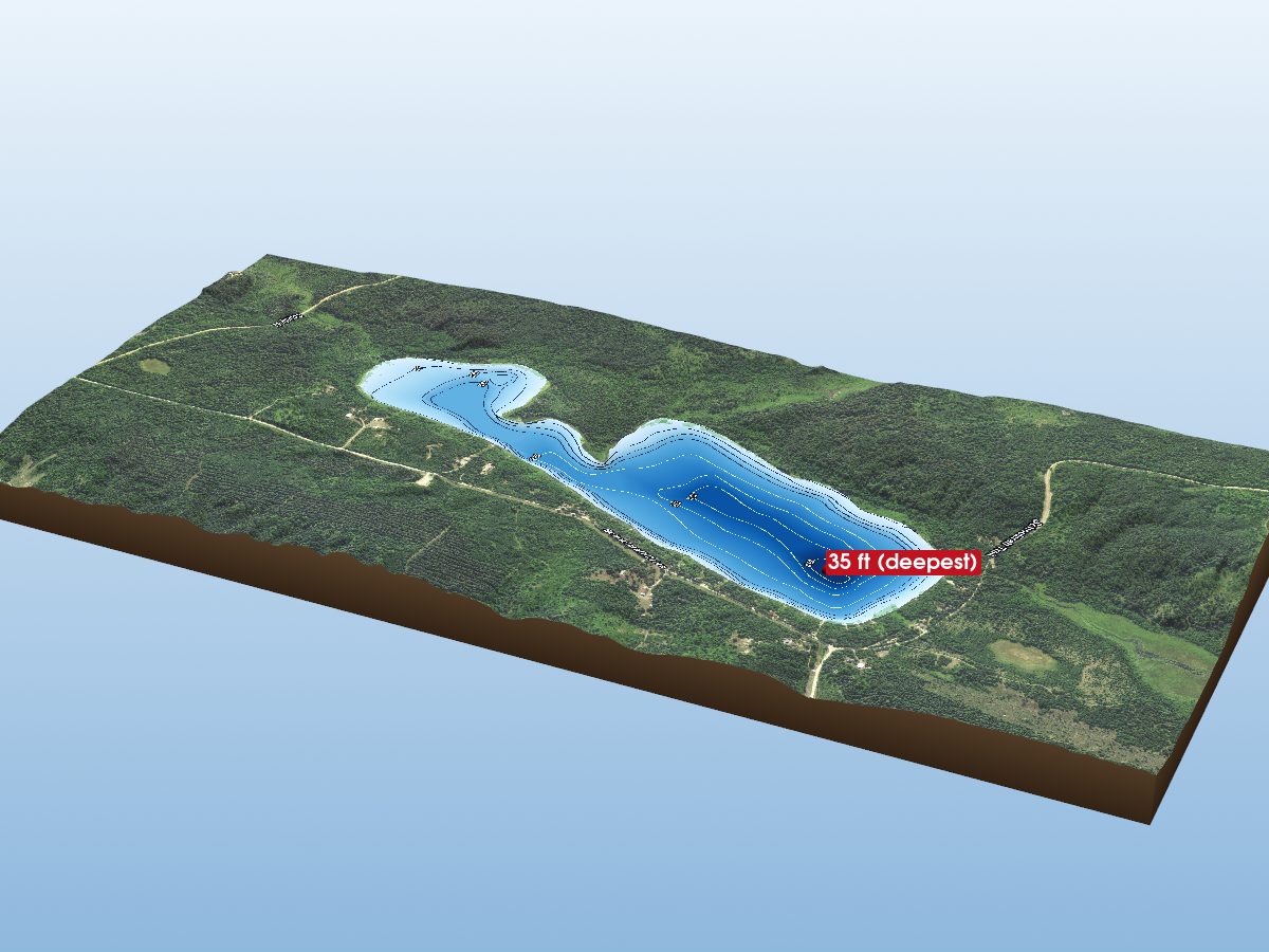 Depth map of Evergreen Lake