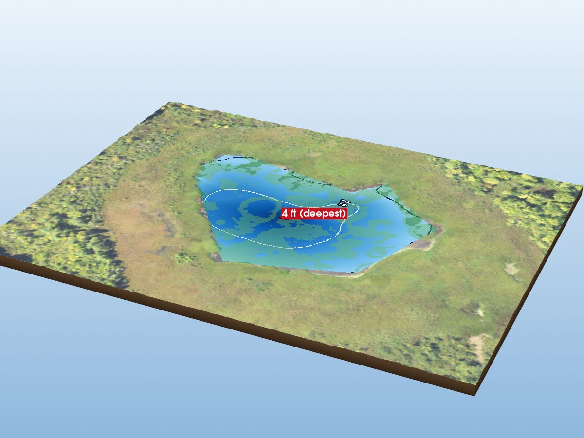 Depth map of Ewers Lake