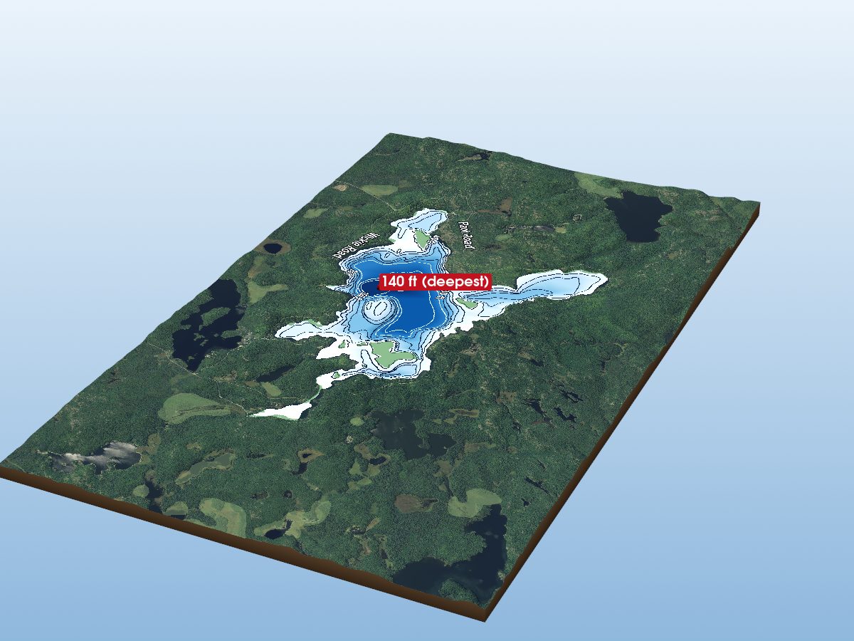 Depth map of Fairbank Lake