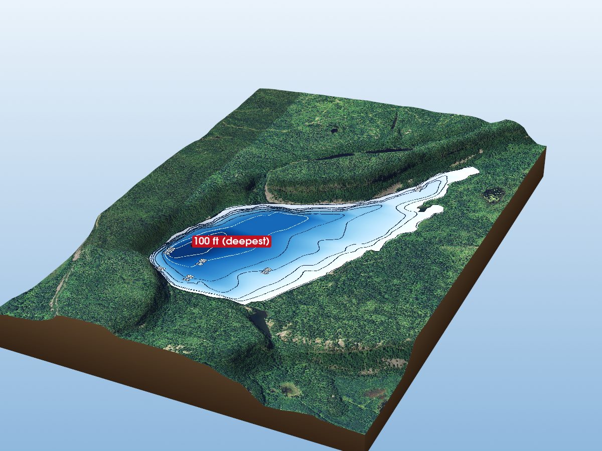 Depth map of Fallingsnow Lake