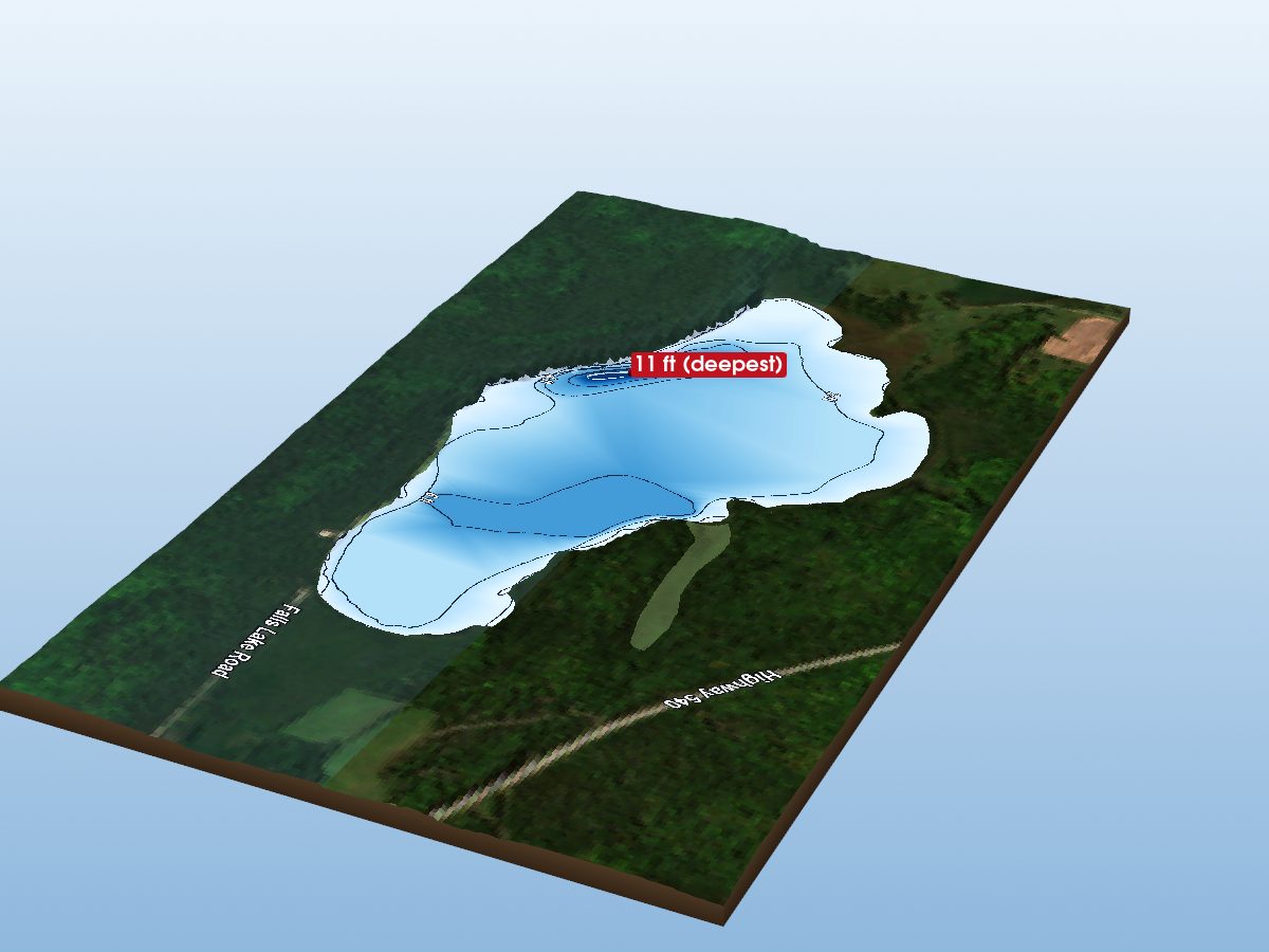 Depth map of Falls Lake