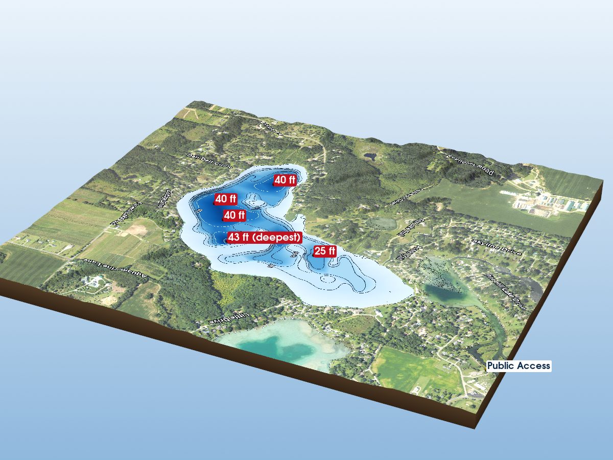 Depth map of Farewell Lake