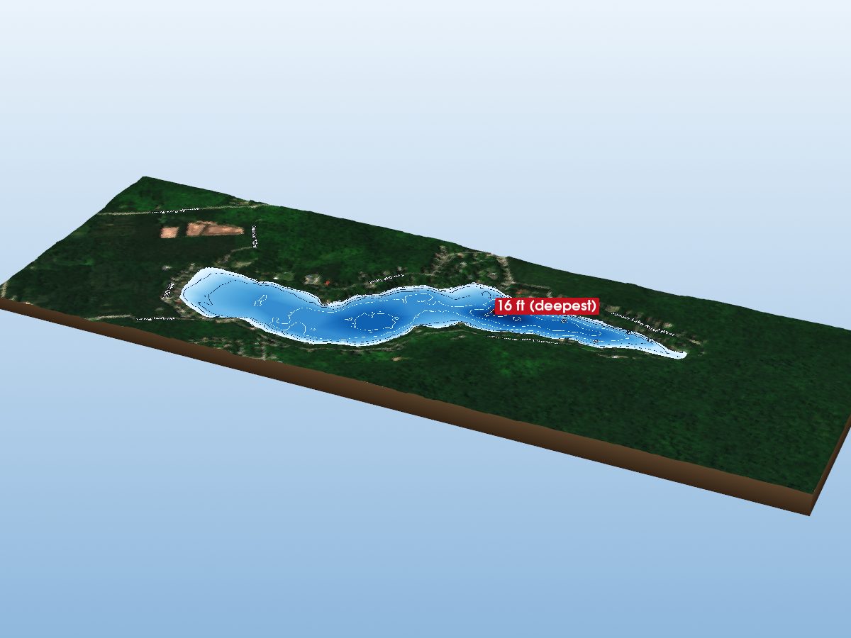 Depth map of Farlain Lake