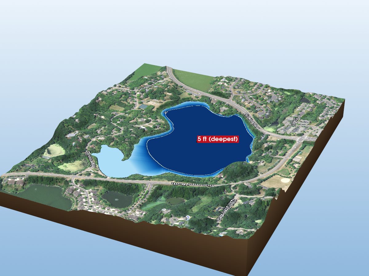 Depth map of Farquar Lake