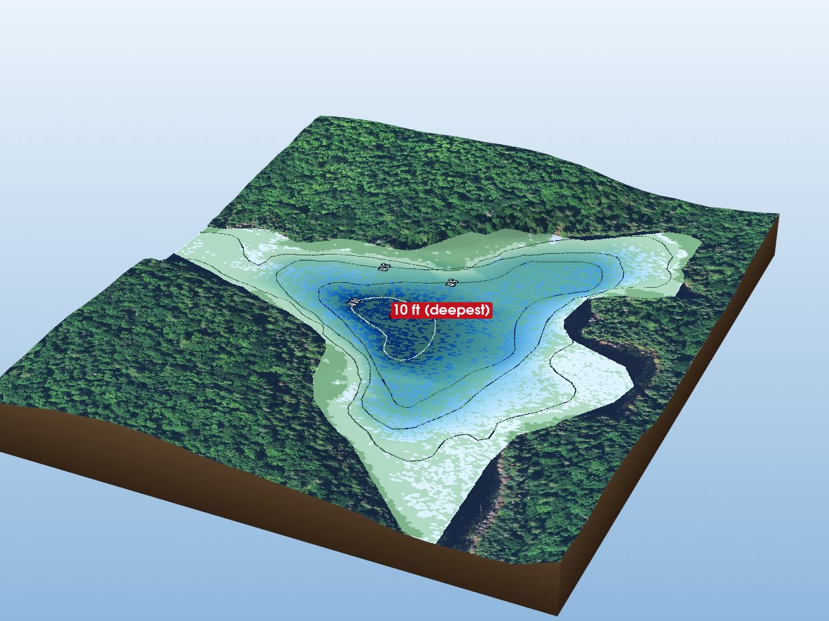 Depth map of Fauquier Lake