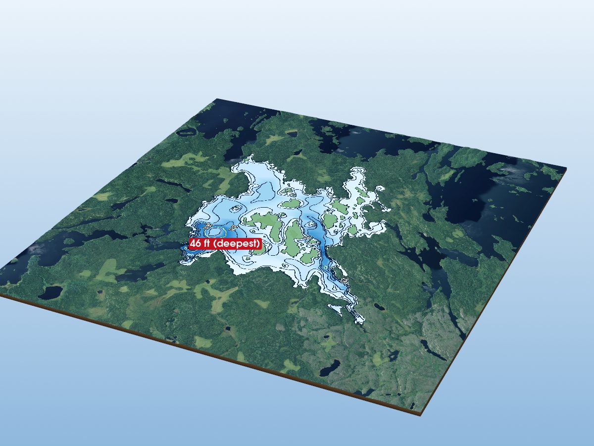 Depth map of Fawcett Lake