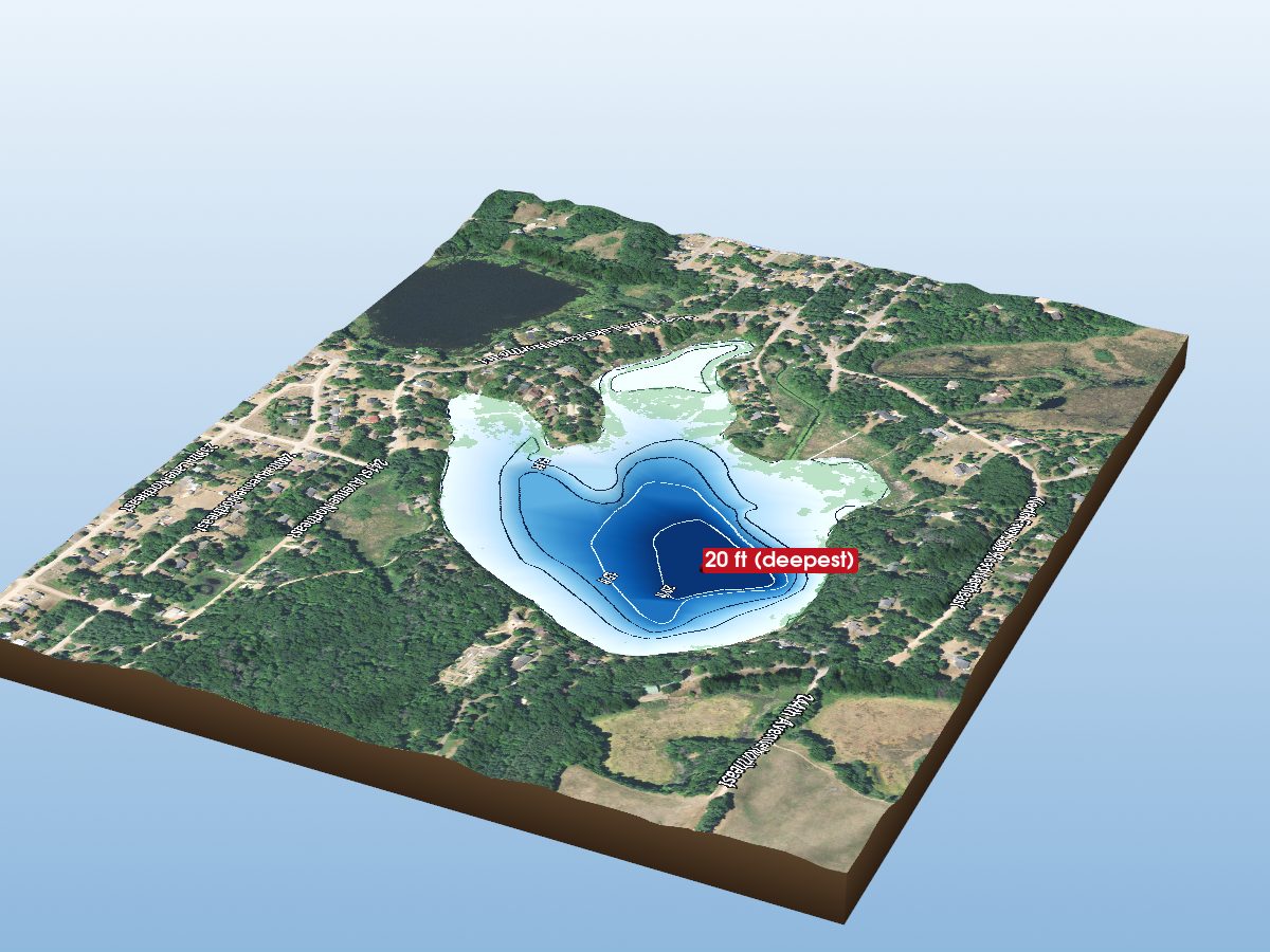 Depth map of Fawn Lake