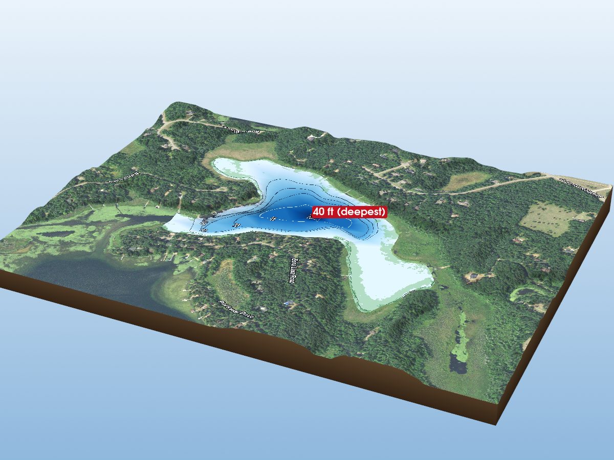 Depth map of Fawn Lake