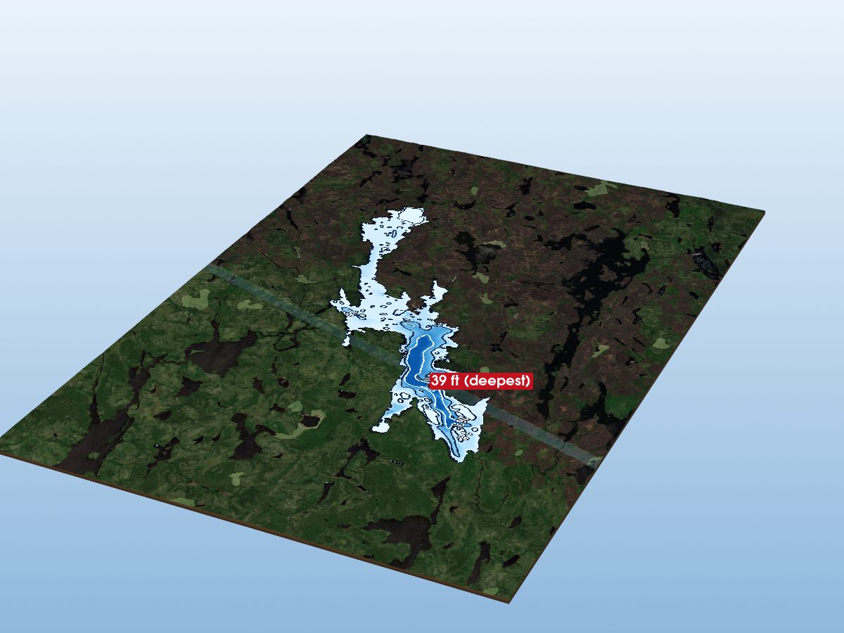 Depth map of Fawn Lake