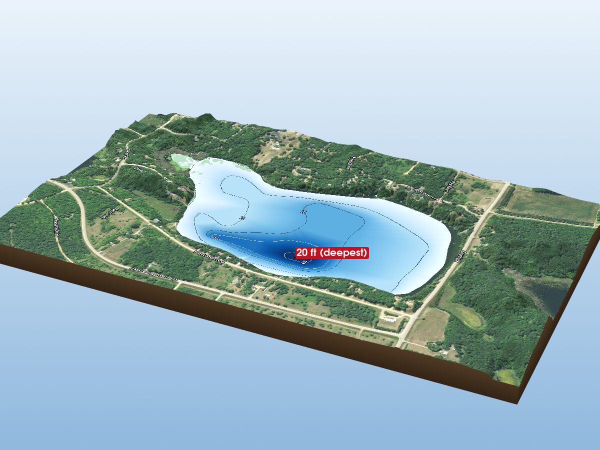 Depth map of Fawn Lake