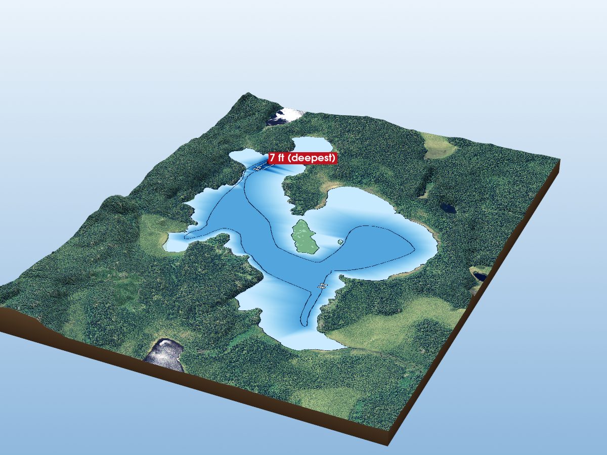 Depth map of Fawthrop Lake