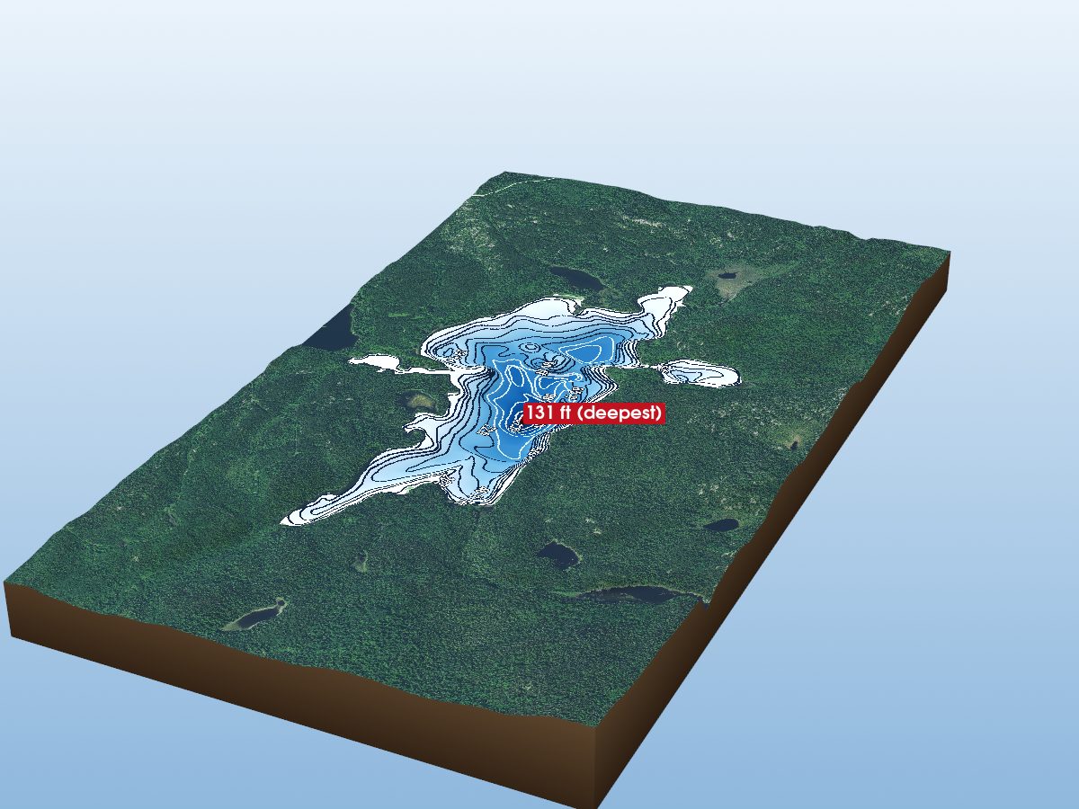 Depth map of Fearless Lake