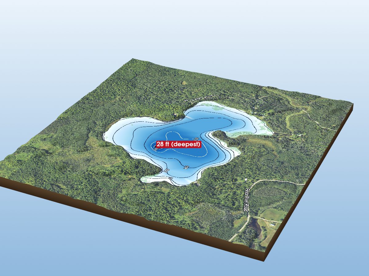 Depth map of Fence Lake