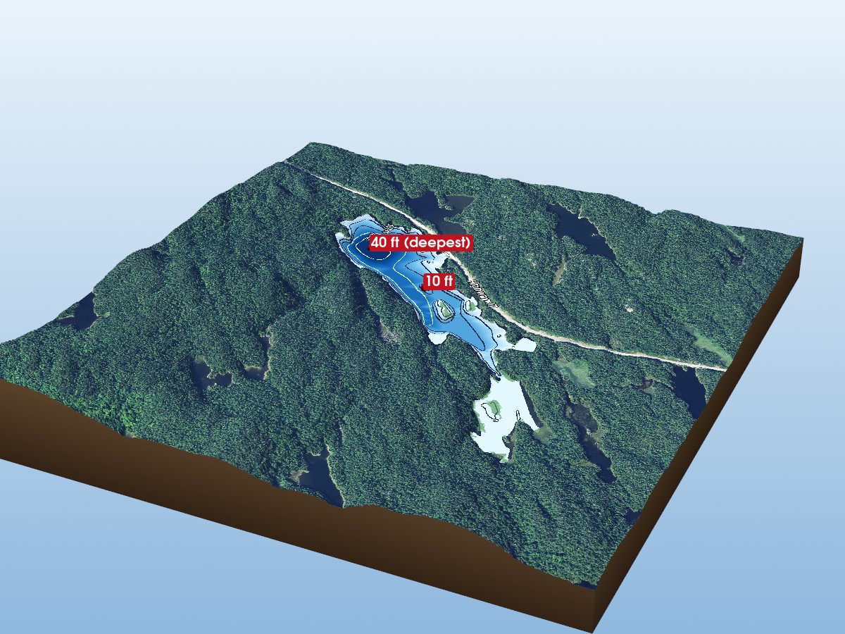 Depth map of Fenton Lake