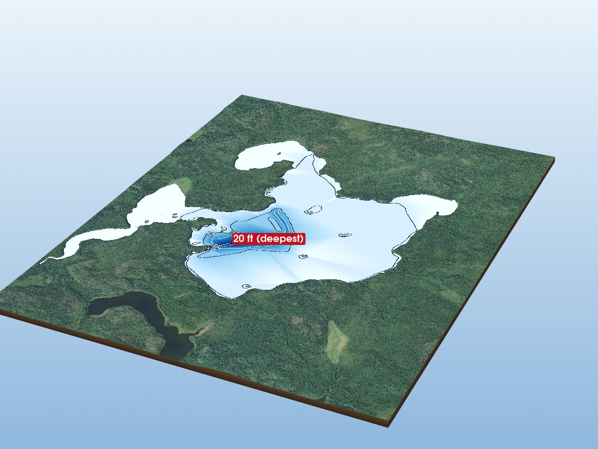 Depth map of Ficht Lake
