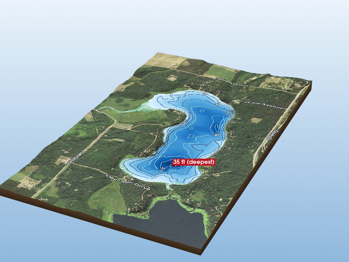 Depth map of Fifth Crow Wing Lake