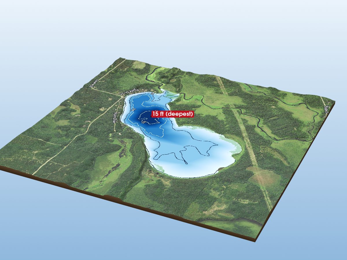 Depth map of First Crow Wing Lake