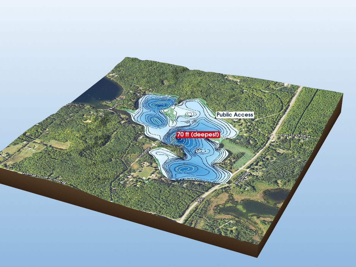 Depth map of First Fortune Lake