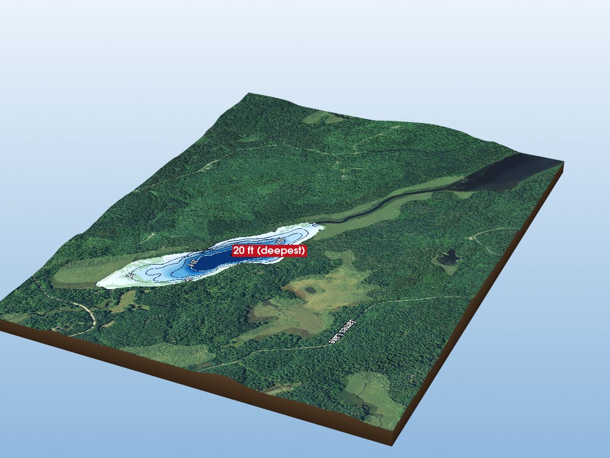 Depth map of First James Lake
