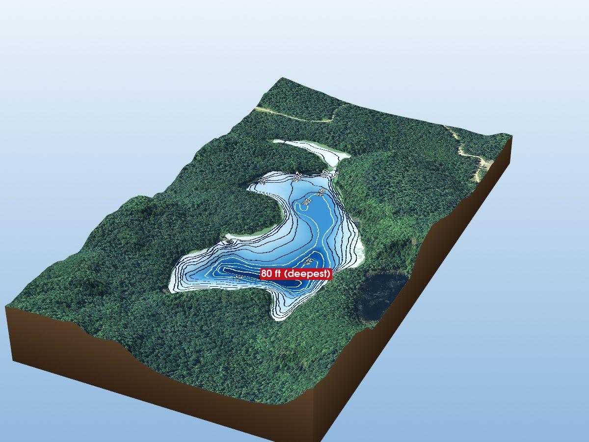 Depth map of Fish Lake