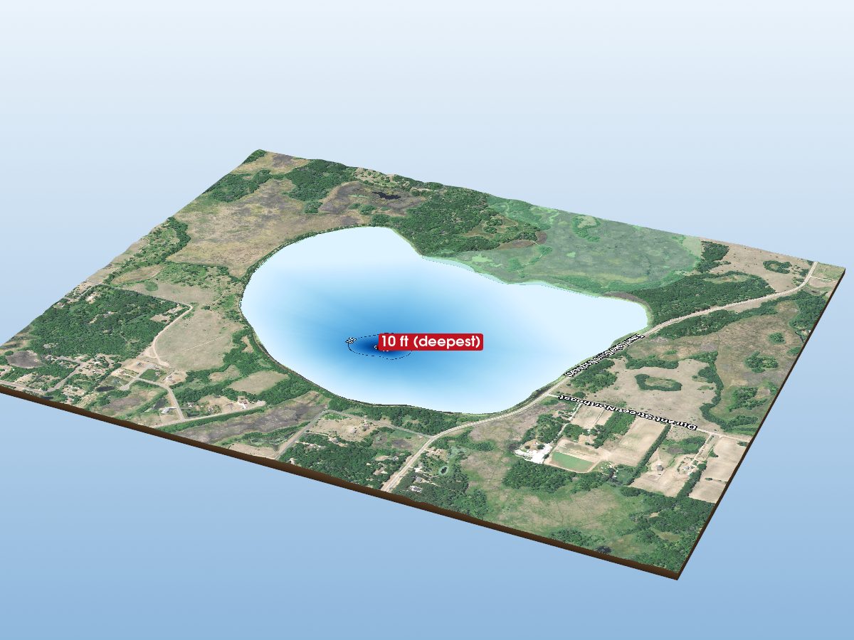 Depth map of Fish Lake