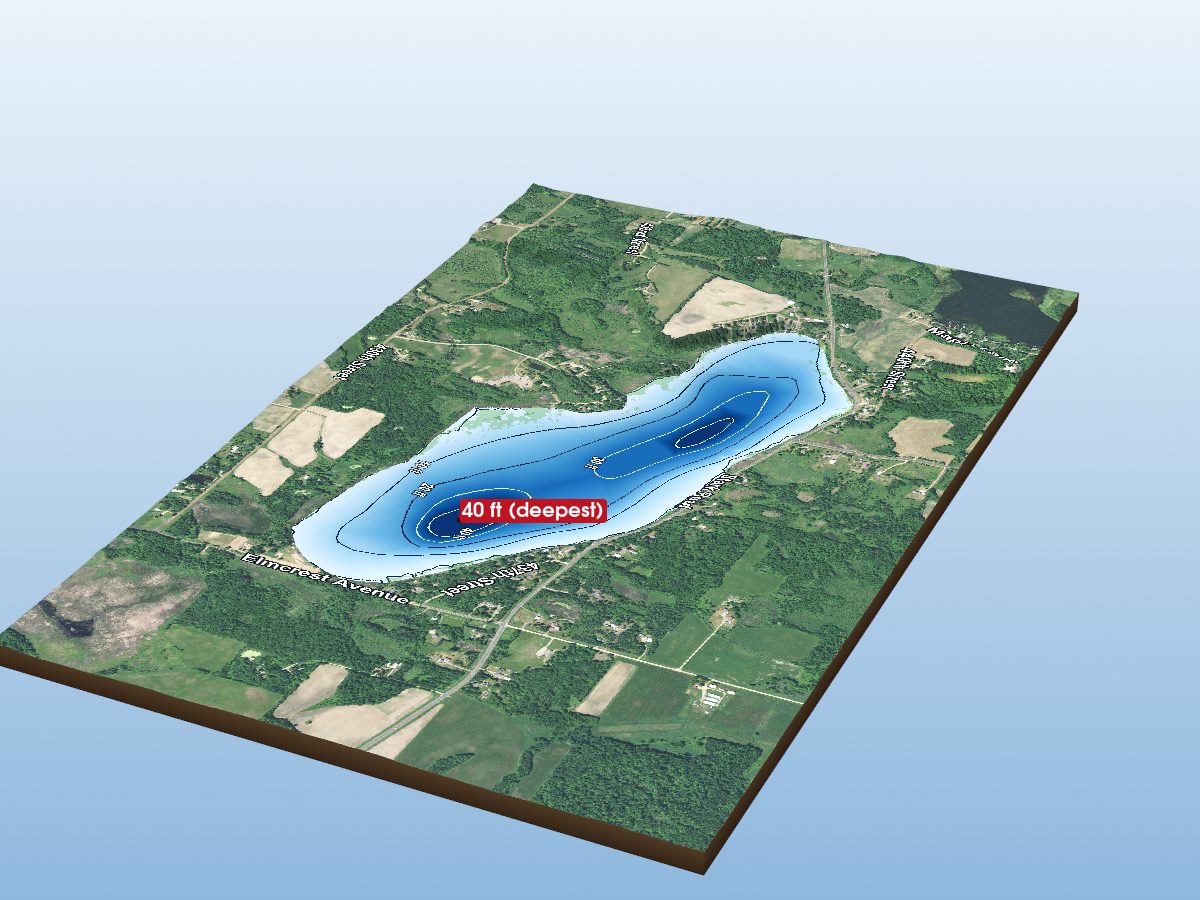 Depth map of Fish Lake