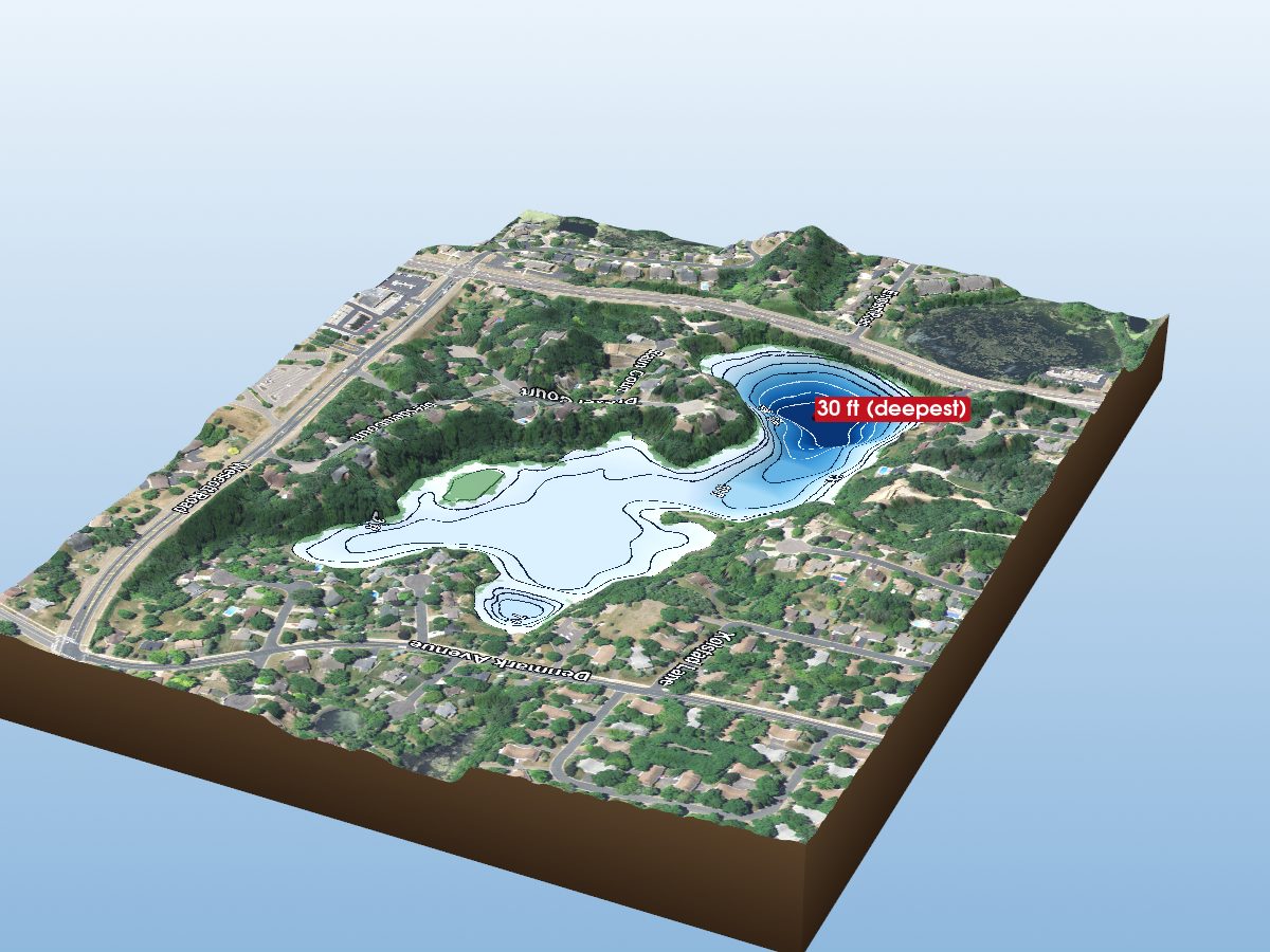 Depth map of Fish Lake