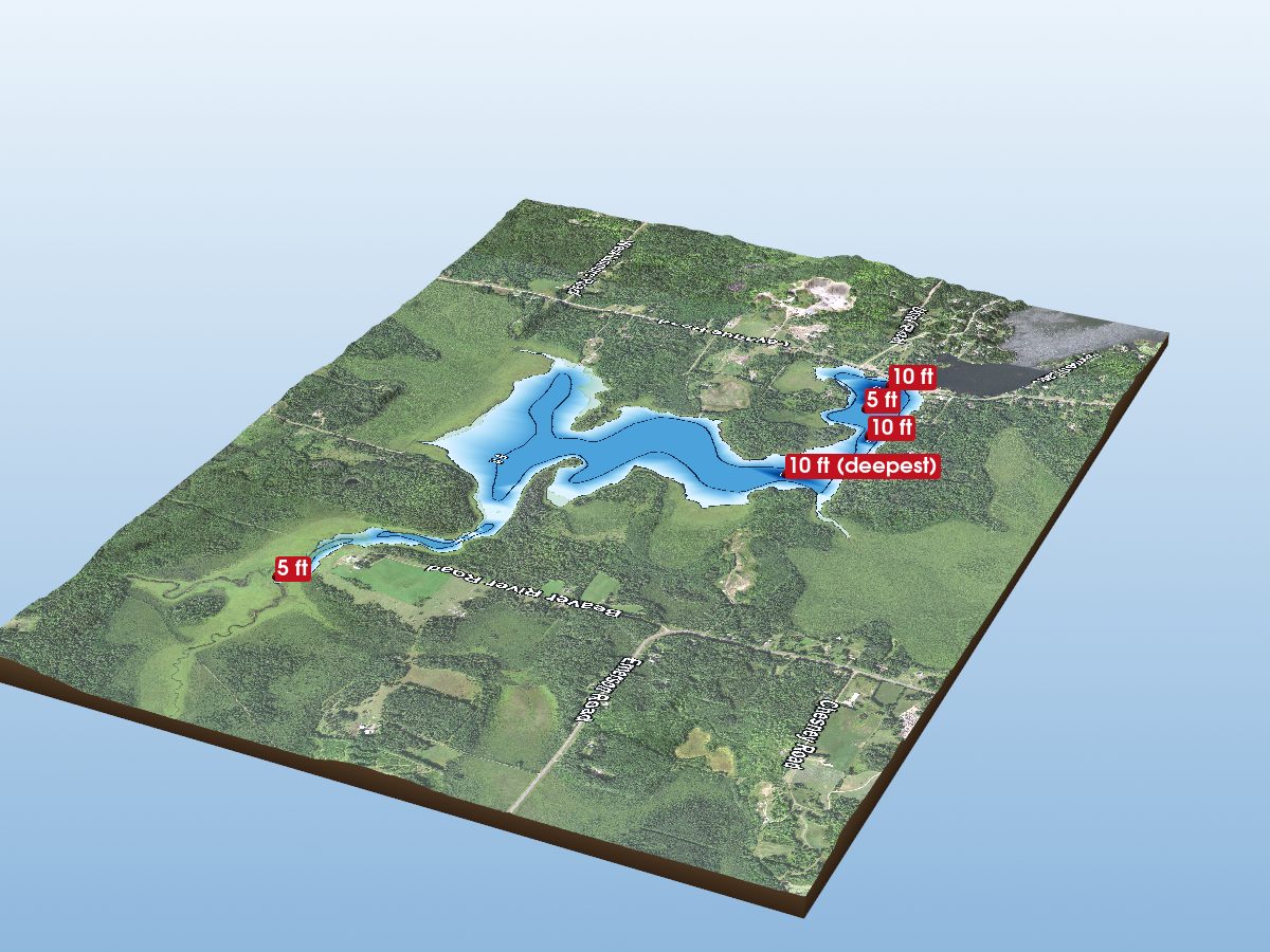 Depth map of Fish Lake Flowage (East Bay)