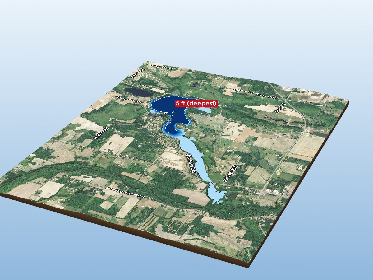 Depth map of Fish Lake