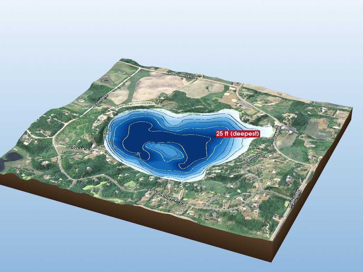 Depth map of Fish Lake