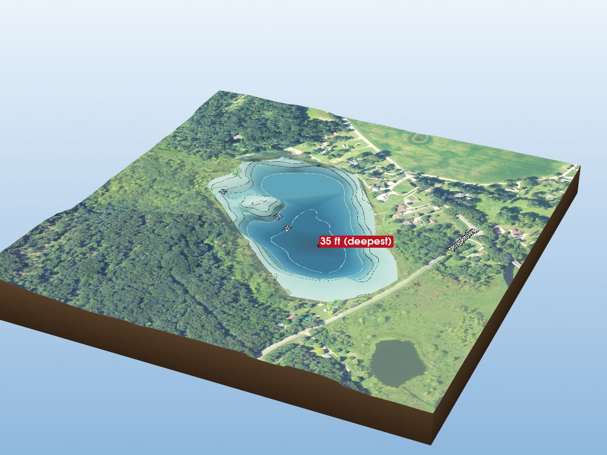 Depth map of Fish Lake
