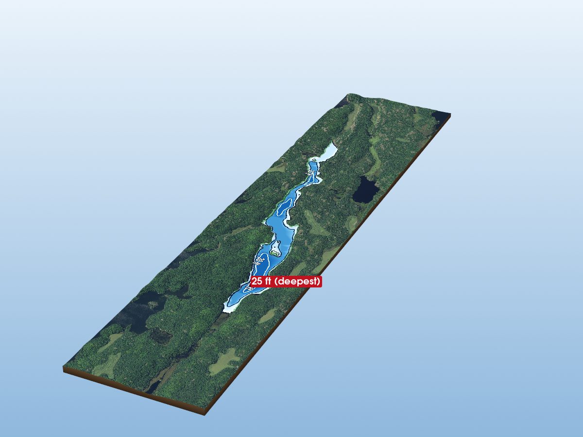 Depth map of Fish Lake
