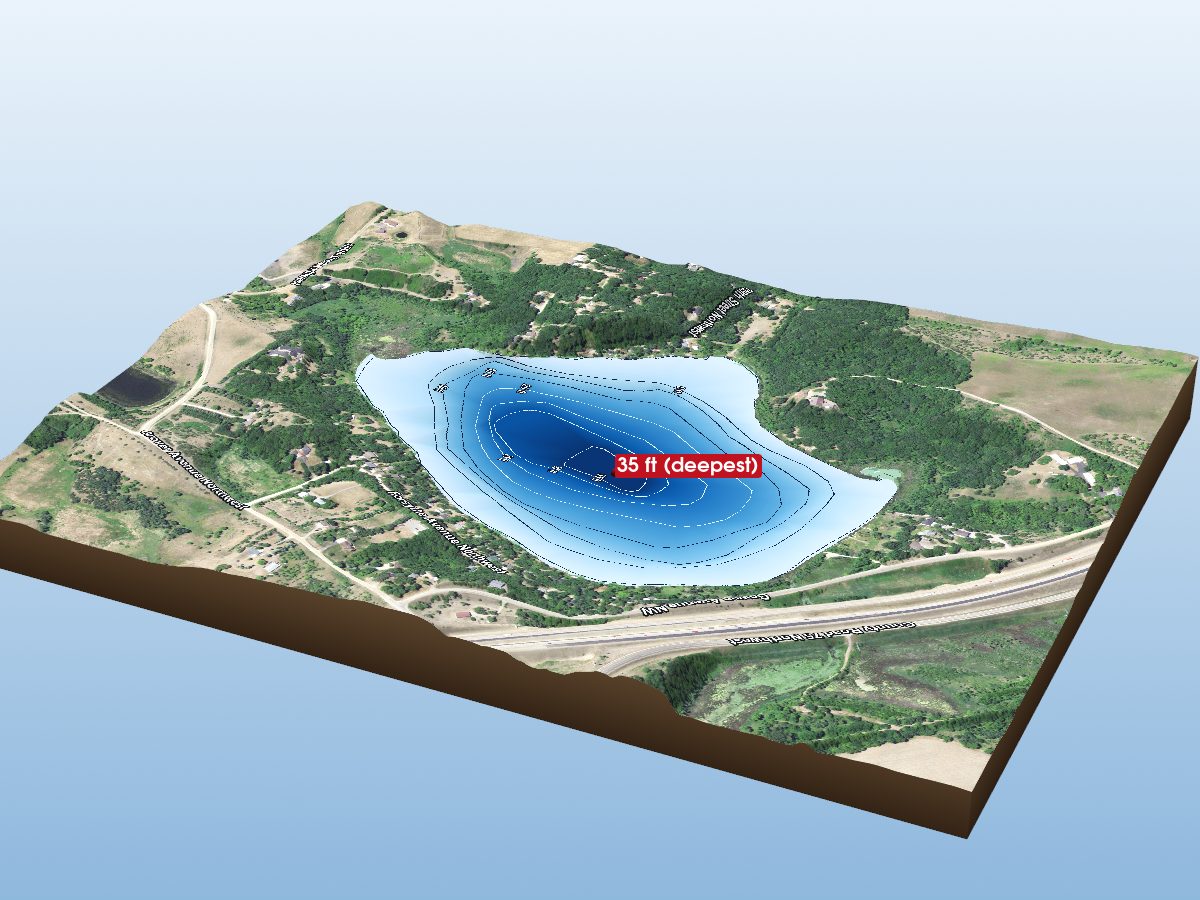 Depth map of Fish Lake