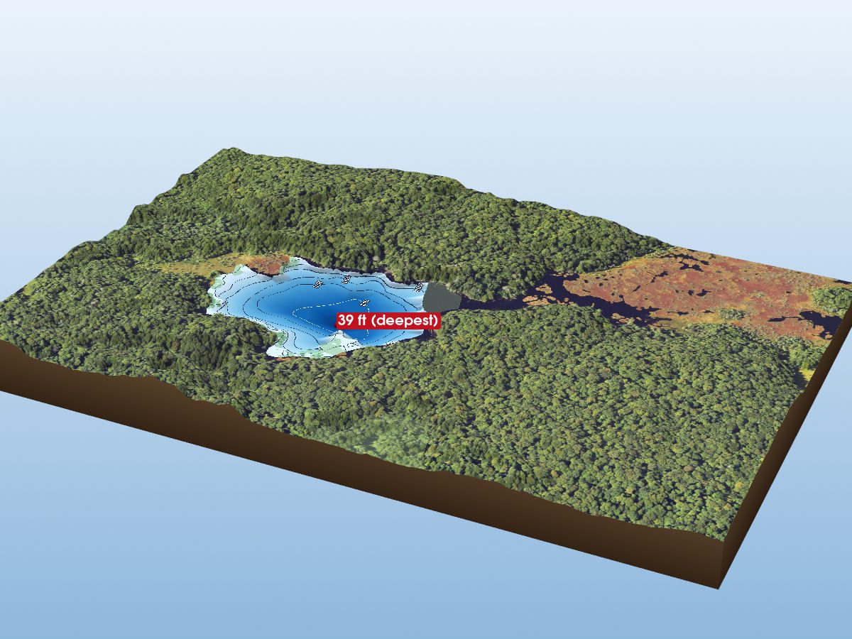 Depth map of Fisher Lake