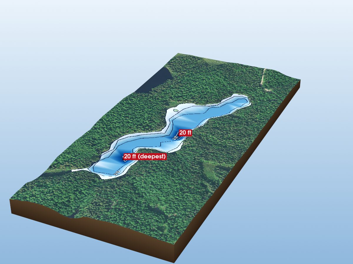 Depth map of Fisher Lake