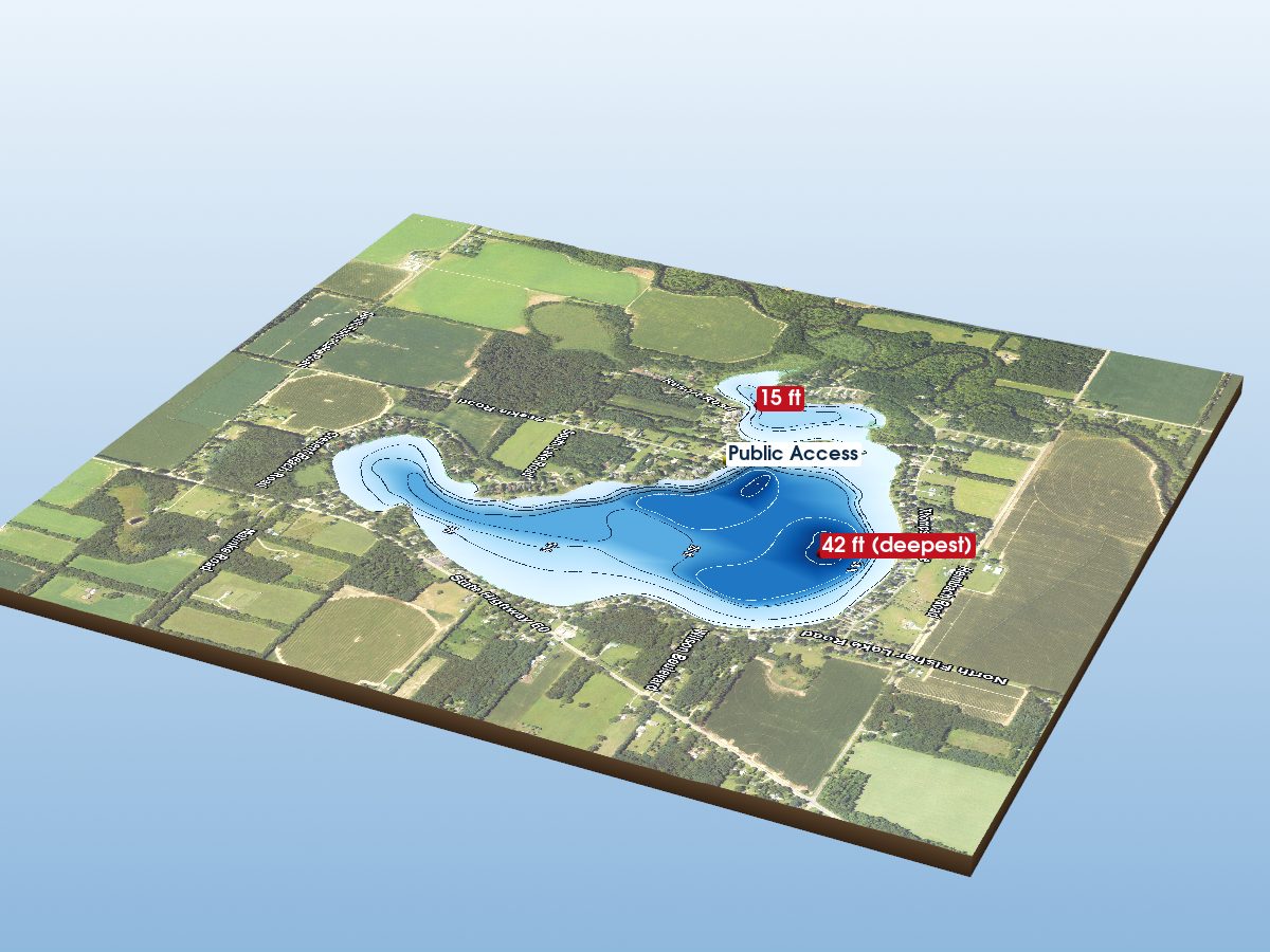 Depth map of Fishers Lake